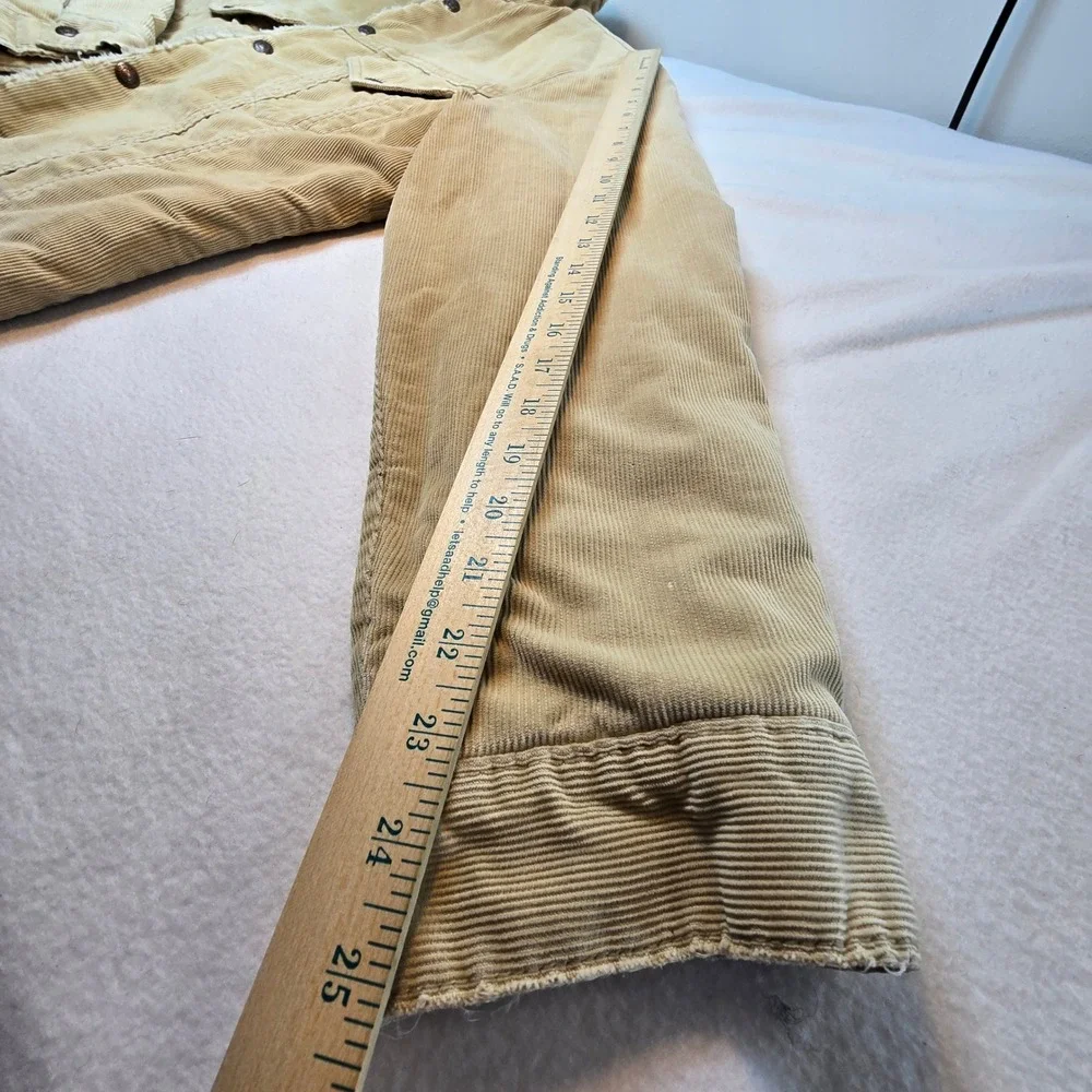 Vintage Levis Beige Corduroy Sherpa Lined Trucker Jacket Mens Large 42 USA 70506 - Picture 14 of 16